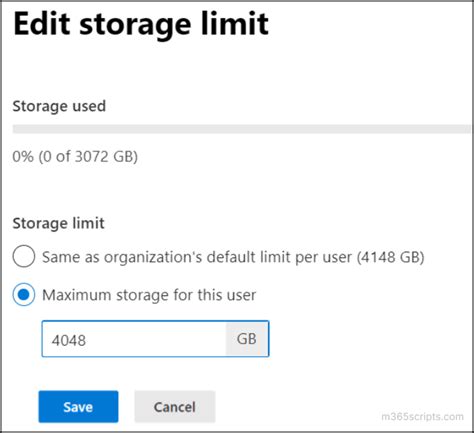 increase onedrive storage powershell.